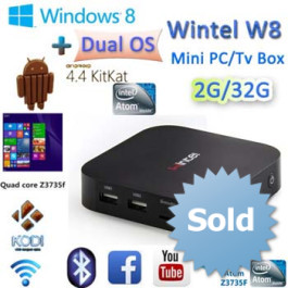 TV Box Inteligentne Mini PC CX-W8 Wintel Atom Z3735F systemu Windows 8.1 i Android 4.4 Podwójny OS 2GB / 32GB