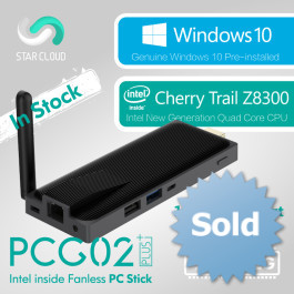 Bezwentylatorowy MeLE PCG02 Plus z LAN Quad Core Mini PC Genuine Windows 10 Z8300 2GB DDR3 32GB eMMC BT 4.0 HDMI WiFi 