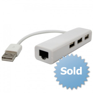 USB 2.0 do Ethernet RJ45 adapter i  hub 3 porty dla Android/Windows PC