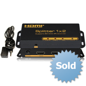 HDMI Splitter 1x2 With IR extender 3D-Supported