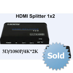 Rozdzielacz/Splitter 1x2 HDMI wideo UHD 4K*2K 3D Audio HDCP HDV-A12