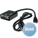 Konwerter Adapter HDMI->VGA dźwięk audio kabel