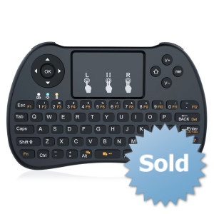 H9 Mini Hand-held Wireless QWERTY Keyboard with Backlight - BLACK